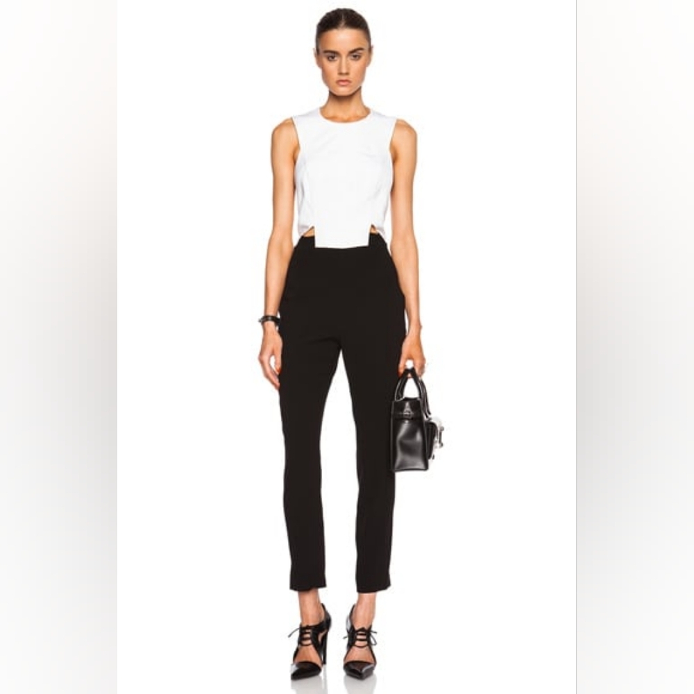 Noam Hanoch Black White Sleeveless Cut Out Jumpsuit